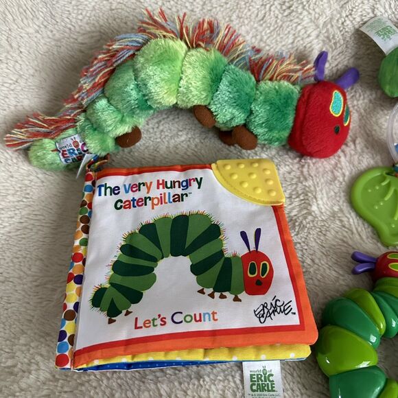 Eric Carle Hungry Caterpillar Lot Of 4 Plush Baby Toy Soft Book Rattle - Picture 2 of 8